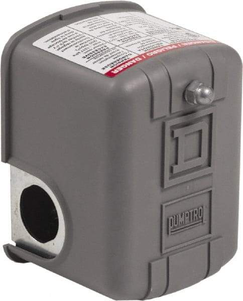 Square D - 1 NEMA Rated, General Purpose Pressure and Level Switch - Fixed Pressure, 575 VAC, Screw Terminal, For Use with Electrically Driven Air Compressors - Benchmark Tooling