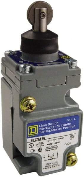 Square D - SPDT, NC/NO, 600 Volt Screw Terminal, Roller Plunger Actuator, General Purpose Limit Switch - 1, 2, 4, 6, 12, 13, 6P NEMA Rating, IP67 IPR Rating - Benchmark Tooling