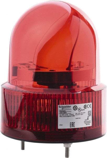 Schneider Electric - Red LED Flashing Rotating Mirror with Buzzer - 50 to 90 dB, Screw Mount, IP23, 24 VAC/VDC, 14 to 122°F - Benchmark Tooling