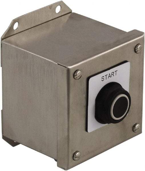 Schneider Electric - 1 Operator, Selector Switch Control Station - Hand-Off-Auto (Legend), Maintained Switch, NO/NC Contact, NEMA 1, 13, 3, 4 - Benchmark Tooling