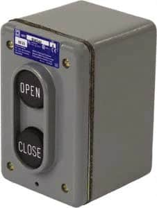 Schneider Electric - 2 Operator, Flush Pushbutton Control Station - Close, Open (Legend), Momentary Switch, NEMA 1, 4 - Benchmark Tooling