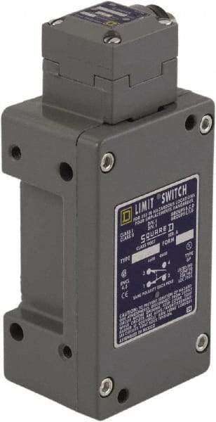 Square D - SPDT, NC/NO, 600 Volt Screw Terminal, Plunger Actuator, General Purpose Limit Switch - 1, 2, 4, 6, 12, 13, 6P NEMA Rating, IP67 IPR Rating - Benchmark Tooling