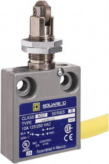 Square D - SPDT, NC/NO, 240 VAC, Prewired Terminal, Roller Plunger Actuator, General Purpose Limit Switch - 1, 2, 4, 6, 6P NEMA Rating, IP67 IPR Rating, Panel Mount, 80 Ounce Operating Force - Benchmark Tooling