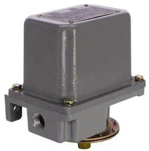 Square D - 7 and 9 NEMA Rated, SPDT, 0.2 to 10 psi, Electromechanical Pressure and Level Switch - Adjustable Pressure, 120 VAC at 6 Amp, 125 VDC at 0.22 Amp, 240 VAC at 3 Amp, 250 VDC at 0.27 Amp, 1/4 Inch Connector, Screw Terminal, For Use with 9012G - Benchmark Tooling