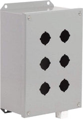 Schneider Electric - 6 Hole, 30mm Hole Diameter, Steel Pushbutton Switch Enclosure - 3, 13 NEMA Rated - Benchmark Tooling