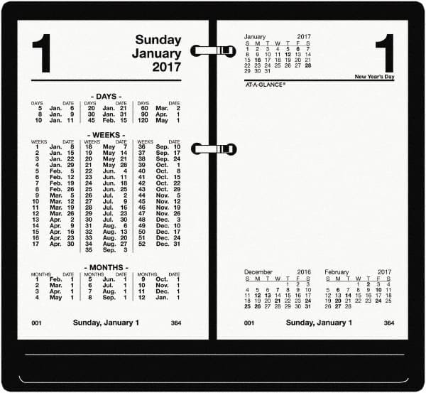 AT-A-GLANCE - 730 Sheet, 3-1/2 x 6", Financial Desk Calendar Refill - White - Benchmark Tooling