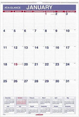 AT-A-GLANCE - 12 Sheet, 5-1/2 x 8-1/2", Wall Calendar - White - Benchmark Tooling