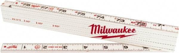 Milwaukee Tool - 6-1/2' Long, 1/16" Graduation, Folding Rule - 1-3/8" Wide, Composite Laminate - Benchmark Tooling