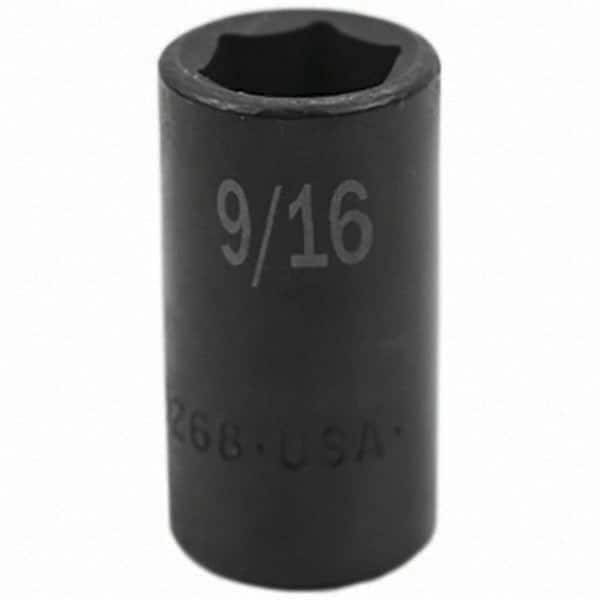 SK - Impact Socket - 3/8"DR 6PT 9/16" SEMI-DEEP IMPACT SOCKET - Benchmark Tooling