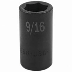 SK - Impact Socket - 3/8"DR 6PT 9/16" SEMI-DEEP IMPACT SOCKET - Benchmark Tooling