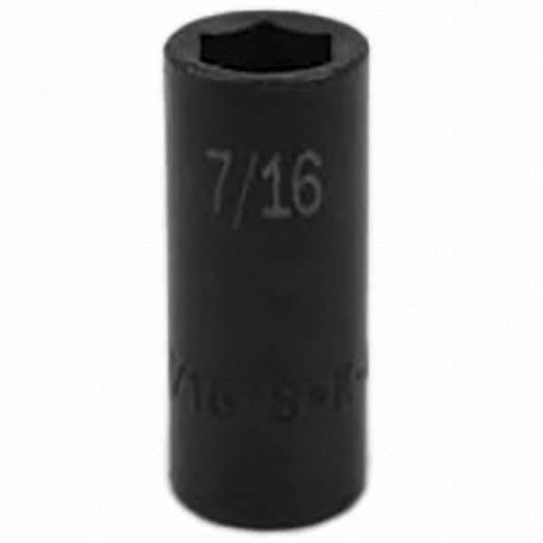 SK - Impact Socket - 3/8"DR 6PT 7/16" SEMI-DEEP IMPACT SOCKET - Benchmark Tooling