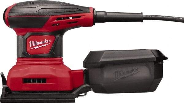 Milwaukee Tool - 14,000 OPM, Electric Orbital Sander - Rectangular, Palm Sander, 3 Amps - Benchmark Tooling