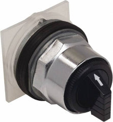 Schneider Electric - 1.18 Inch Mount Hole, 3 Position, Knob and Pushbutton Operated, Selector Switch Only - Black, Maintained (MA), without Contact Blocks, Weatherproof and Dust and Oil Resistant - Benchmark Tooling