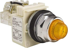 Schneider Electric - 120 VAC Amber Lens Indicating Light - Screw Clamp Connector - Benchmark Tooling