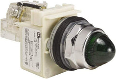 Schneider Electric - 120 VAC Green Lens Indicating Light - Screw Clamp Connector - Benchmark Tooling