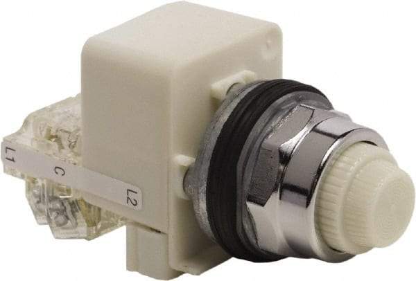 Schneider Electric - 120 VAC White Lens LED Indicating Light - Screw Clamp Connector - Benchmark Tooling