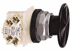 Schneider Electric - 30mm Mount Hole, Extended Straight, Pushbutton Switch with Contact Block - Black Pushbutton, Momentary (MO) - Benchmark Tooling