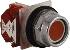 Schneider Electric - 30mm Mount Hole, Extended Straight, Pushbutton Switch with Contact Block - Red Pushbutton, Momentary (MO) - Benchmark Tooling