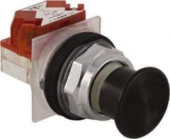 Schneider Electric - 30mm Mount Hole, Extended Straight, Pushbutton Switch with Contact Block - Black Pushbutton, Momentary (MO) - Benchmark Tooling