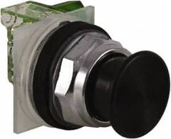 Schneider Electric - 30mm Mount Hole, Extended Straight, Pushbutton Switch with Contact Block - Black Pushbutton, Momentary (MO) - Benchmark Tooling