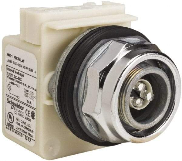 Schneider Electric - 120 V LED Pilot Light - Round Lens, Screw Clamp Connector - Benchmark Tooling