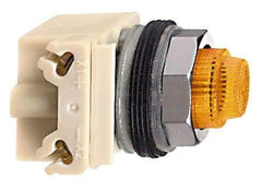 Schneider Electric - 120 V Amber Lens LED Pilot Light - Round Lens, Screw Clamp Connector - Benchmark Tooling