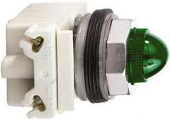 Schneider Electric - 24 V Green Lens Incandescent Pilot Light - Round Lens, Screw Clamp Connector - Benchmark Tooling