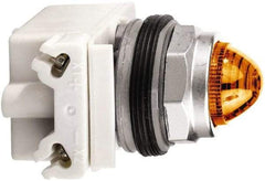 Schneider Electric - 120 V Amber Lens LED Pilot Light - Round Lens, Screw Clamp Connector - Benchmark Tooling