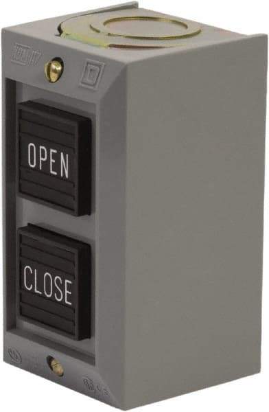 Schneider Electric - 2 Operator, Projecting Pushbutton Control Station - Close, Open (Legend), Momentary Switch, 2NO Contact, NEMA 1 - Benchmark Tooling