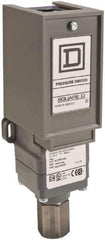 Square D - 1 NEMA Rated, SPDT, 170 to 5,600 psi, Electromechanical Pressure and Level Switch - Adjustable Pressure, 120 VAC at 6 Amp, 125 VDC at 0.22 Amp, 240 VAC at 3 Amp, 250 VDC at 0.27 Amp, 1/4 Inch Connector, Screw Terminal, For Use with 9012G - Benchmark Tooling