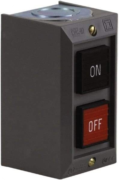 Schneider Electric - 2 Operator, Projecting Pushbutton Control Station - Off, On (Legend), Momentary Switch, NO/NC Contact, NEMA 1 - Benchmark Tooling