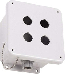 Square D - 4 Hole, 30mm Hole Diameter, Polymer Pushbutton Switch Enclosure - 3, 4, 13, 4X NEMA Rated - Benchmark Tooling