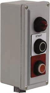 Square D - 3 Operator, Pushbutton Control Station - Start-Stop (Legend), Momentary Switch, NO/2NC Contact, NEMA 1, 13, 3, 4 - Benchmark Tooling