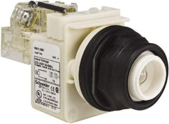 Schneider Electric - 220-240 V Incandescent Press-to-Test Indicating Light - Round Lens, Screw Clamp Connector, 54mm OAL x 42mm Wide, Vibration Resistant - Benchmark Tooling