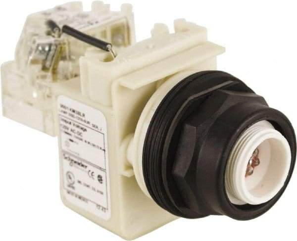 Schneider Electric - 120 V LED Press-to-Test Indicating Light - Round Lens, Screw Clamp Connector, Corrosion Resistant, Dust Resistant, Oil Resistant - Benchmark Tooling