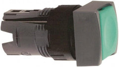 Schneider Electric - 16mm Mount Hole, Flush, Pushbutton Switch Only - Square, Green Pushbutton, Nonilluminated, Momentary (MO), Vibration Resistant - Benchmark Tooling