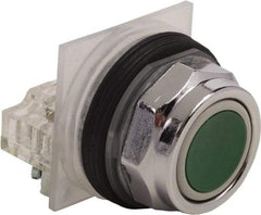 Schneider Electric - 30mm Mount Hole, Flush, Pushbutton Switch Only - Round, Green Pushbutton, Nonilluminated, Momentary (MO) - Benchmark Tooling