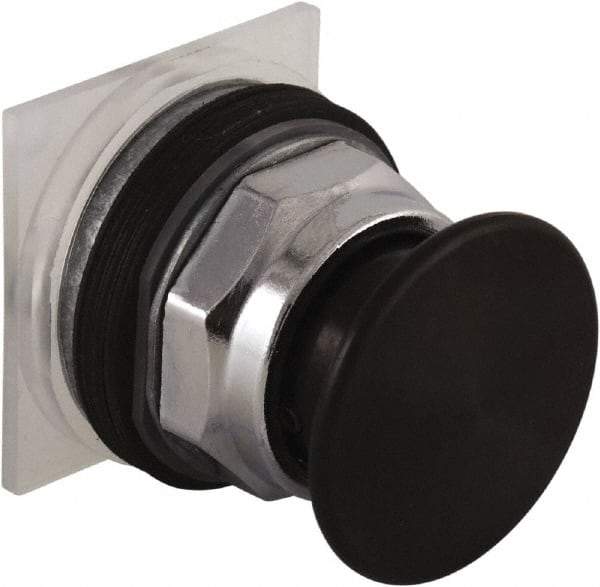 Schneider Electric - 30mm Mount Hole, Extended Mushroom Head, Pushbutton Switch Only - Round, Black Pushbutton, Nonilluminated, Maintained (MA) - Benchmark Tooling