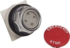 Schneider Electric - 1.18 Inch Mount Hole, Extended Straight, Pushbutton Switch Only - Round, Red Pushbutton, Momentary (MO), Weatherproof, Dust and Oil Resistant - Benchmark Tooling