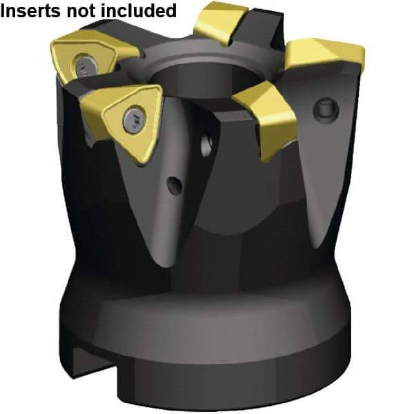 Kennametal - 5 Inserts, 63mm Cut Diam, 22mm Arbor Diam, 1.5mm Max Depth of Cut, Indexable Square-Shoulder Face Mill - 78° Lead Angle, 50.01mm High, WOEJ090512SRHD Insert Compatibility, Through Coolant, Series Kenfeed - Benchmark Tooling