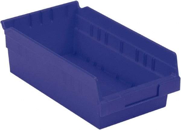 LEWISBins+ - 11-5/8" Deep, Blue Hopper Shelf Bin - 4" High x 6-5/8" Wide x 11-5/8" Long - Benchmark Tooling