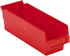 LEWISBins+ - 11-5/8" Deep, Red Hopper Shelf Bin - 4" High x 4-1/8" Wide x 11-5/8" Long - Benchmark Tooling