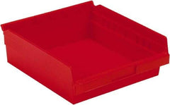 LEWISBins+ - 11-5/8" Deep, Red Hopper Shelf Bin - 4" High x 11-1/8" Wide x 11-5/8" Long - Benchmark Tooling