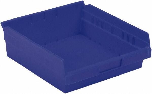 LEWISBins+ - 11-5/8" Deep, Blue Hopper Shelf Bin - 4" High x 11-1/8" Wide x 11-5/8" Long - Benchmark Tooling