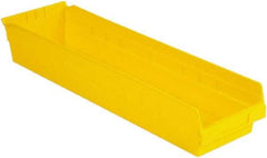 LEWISBins+ - 23-5/8" Deep, Yellow Hopper Shelf Bin - 4" High x 6-5/8" Wide x 23-5/8" Long - Benchmark Tooling