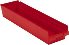 LEWISBins+ - 23-5/8" Deep, Red Hopper Shelf Bin - 4" High x 6-5/8" Wide x 23-5/8" Long - Benchmark Tooling