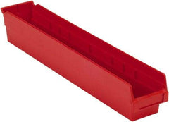 LEWISBins+ - 23-5/8" Deep, Red Hopper Shelf Bin - 4" High x 4-1/8" Wide x 23-5/8" Long - Benchmark Tooling