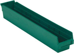 LEWISBins+ - 23-5/8" Deep, Green Hopper Shelf Bin - 4" High x 4-1/8" Wide x 23-5/8" Long - Benchmark Tooling