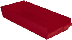 LEWISBins+ - 23-5/8" Deep, Red Hopper Shelf Bin - 4" High x 11-1/8" Wide x 23-5/8" Long - Benchmark Tooling