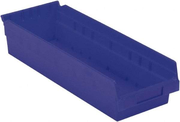 LEWISBins+ - 17-7/8" Deep, Blue Hopper Shelf Bin - 4" High x 6-5/8" Wide x 17-7/8" Long - Benchmark Tooling